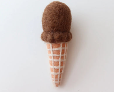 FELT ICE CREAM CONE CHOCOLATE