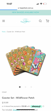 BAMBOO COASTER SET WILDFLOWER PATCH