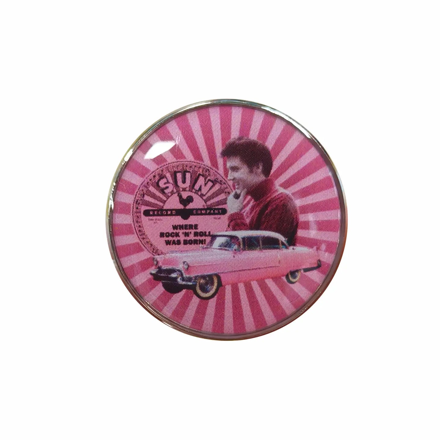 ELVIS SUN RECORD PIN PINK