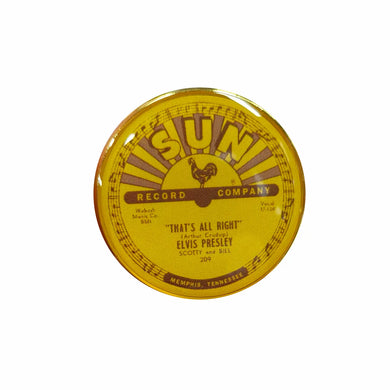 ELVIS SUN RECORD PIN YELLOW