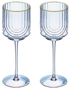 TEMPA FLORANCE WINE GLASS SET TRANQUIL BLUE