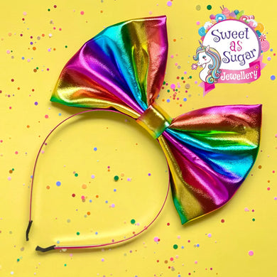 HEAD BAND RAINBOW BOW