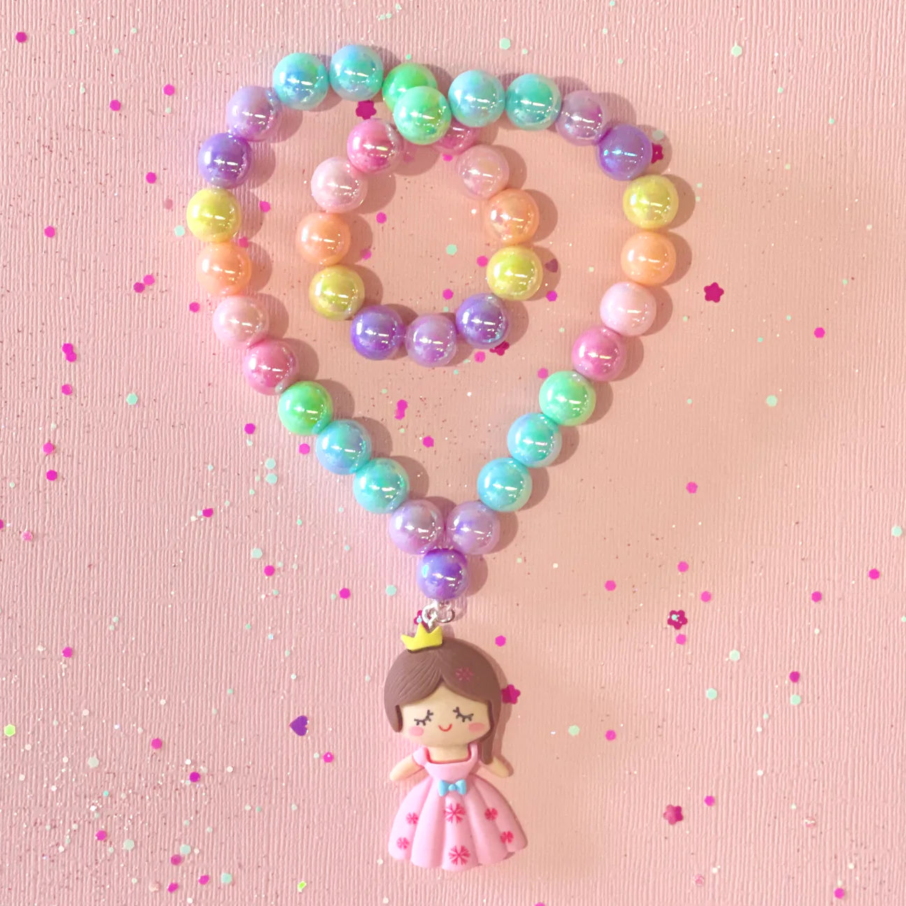 BEADED NECKLACE RAINBOW PRINCESS