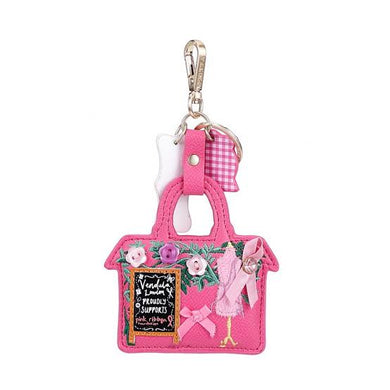 VENDULA LONDON HABERDASHERY PINK RIBBON KEY CHARM