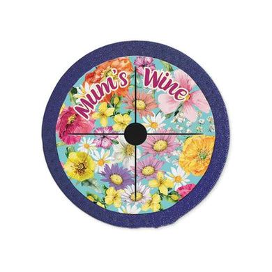 WINE GLASS COASTER MUMS WINE