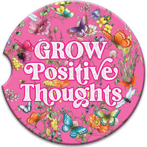 CERAMIC CAR COASTER GROW POSITIVE THOUGHTS