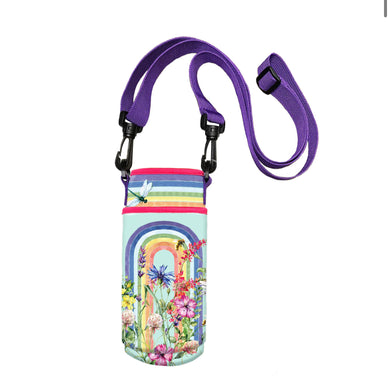 WATER BOTTLE PHONE CARRY ALL WILDFLOWER RAINBOW