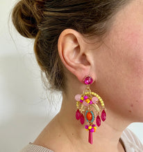 Load image into Gallery viewer, BLING EARRINGS PINK ORANGE YELLOW
