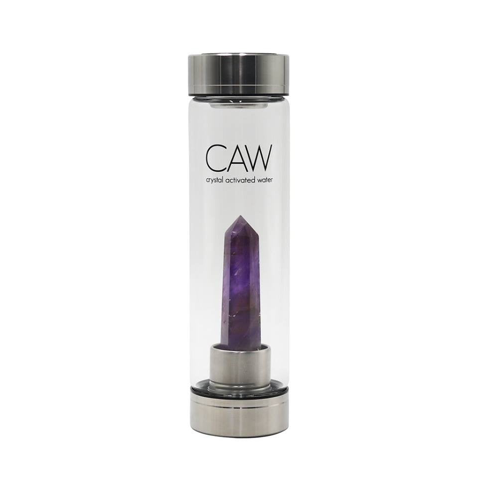 CRYSTAL STAINLESS STEAL WATERBOTTLE AMETHYST