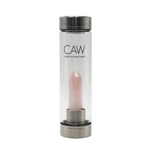 Load image into Gallery viewer, CRYSTAL STAINLESS STEAL WATERBOTTLE ROSE QUARTZ