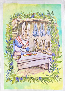 TEA TOWEL PETER RABBIT MOTHER & BABIES