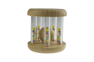 WOODEN RATTLE RAINBOW BEAD