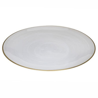 ROUND PLATTER LARGE ISMAY WHITE