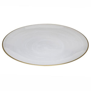 ROUND PLATTER LARGE ISMAY WHITE