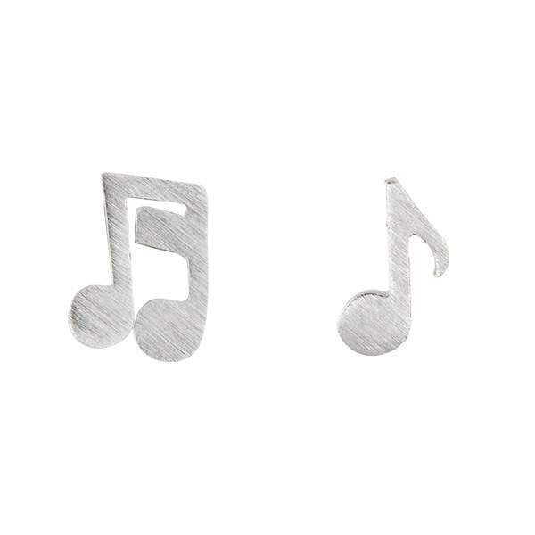 EARRINGS MUSIC NOTES SILVER
