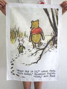 TEA TOWEL POOH WHAT DAY IS IT?